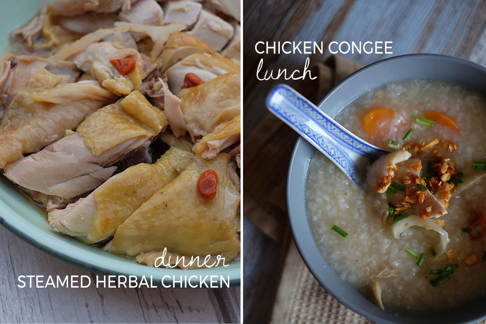 Easy Steamed Herbal Chicken (5 Ingredients) + Chicken 